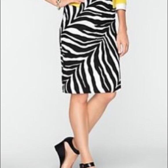 Talbots Zebra Print Pencil Skirt Size 10P - Picture 1 of 6